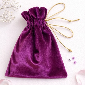 Amora Mini Kese 10x15 cm  Kadife Hediye & Takı Kesesi – Mor Şık Sunum
