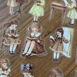 Yellow Bookworms Pet Stickers