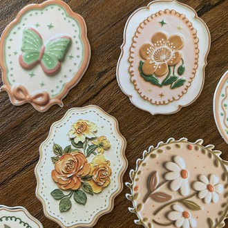 Floral Tags/Orange Stickers