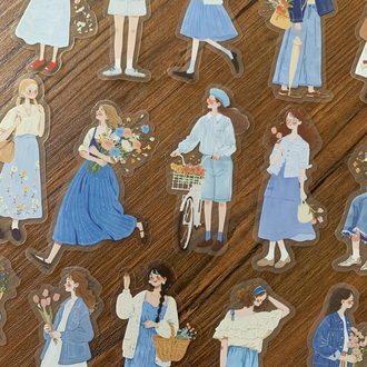 Blue Floral Dream Pet Stickers