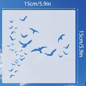 Flying Birds Stencils/ Büyük Boy