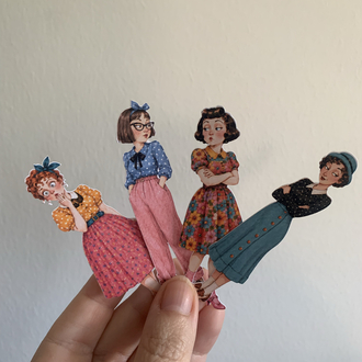Vintage Dolls Die Cut Seti