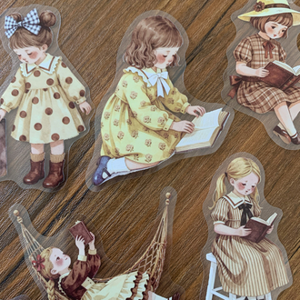Yellow Bookworms Pet Stickers