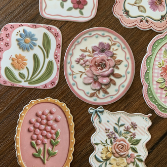 Floral Tags/Pink Stickers