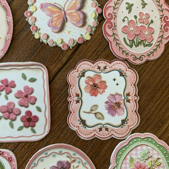 Floral Tags/Pink Stickers