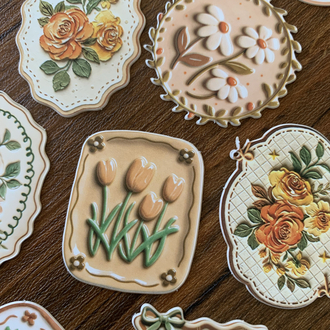 Floral Tags/Orange Stickers