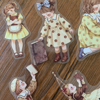 Yellow Bookworms Pet Stickers