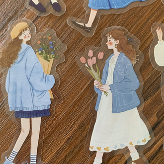 Blue Floral Dream Pet Stickers