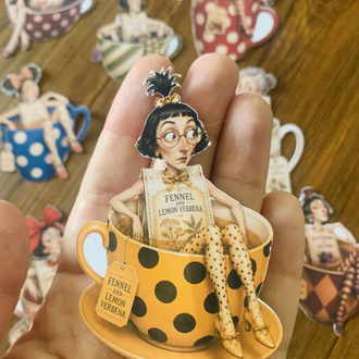 Whimsy Teacup Dolls Die-Cut Seti