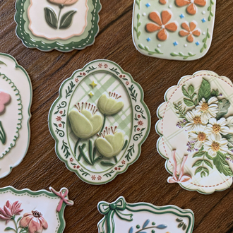 Floral Tags/Green Stickers