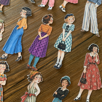 Vintage Dolls Die Cut Seti