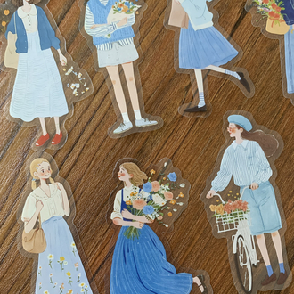 Blue Floral Dream Pet Stickers
