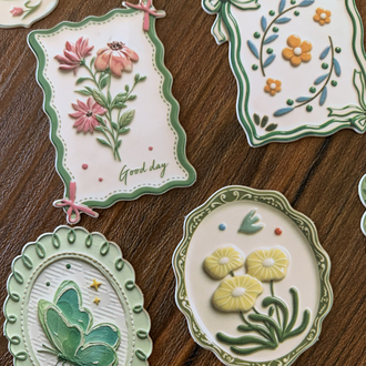 Floral Tags/Green Stickers