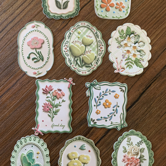 Floral Tags/Green Stickers