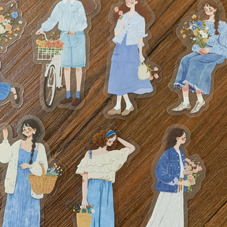 Blue Floral Dream Pet Stickers