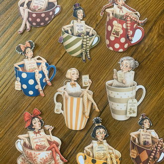 Whimsy Teacup Dolls Die-Cut Seti