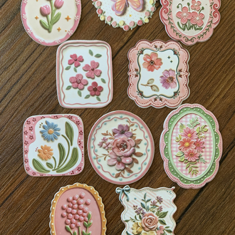 Floral Tags/Pink Stickers