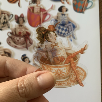Whimsy Teacup Dolls Pet Sticker Seti