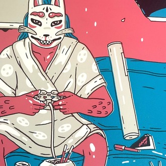 KITSUNE - Serigrafi baskı - Wabi-Sabi