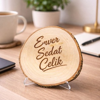 Kişiye Özel İsimli Ahşap Kütük Dekor – Lazer Kazıma 15-20 cm Hediye