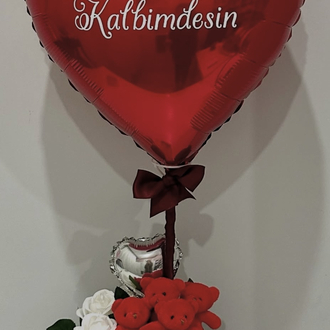 Çubuklu kalp balon
