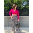 Fuşya Pembe Crop bluz