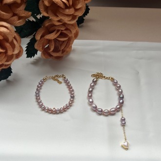 The Enamelled Shine Of Lavender Pearl Love Bracelet