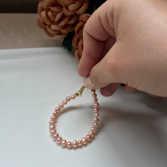 5A++ Peach Pearl Bracelet