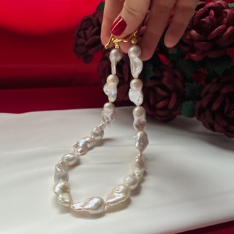3A+ Fireball Baroque Necklace