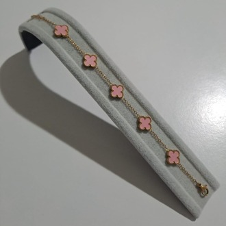 Çelik Yonca Küçük  Pudra Pembe Bileklik