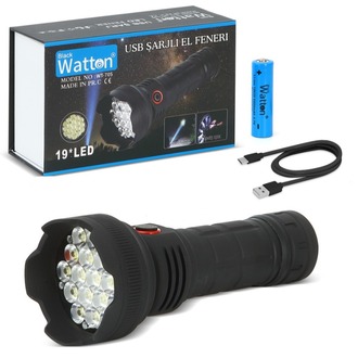 19 LED 5 MOD GENİŞ AÇI EL FENERİ WATTON WT-705