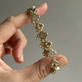 Gold Yonca Model Bileklik