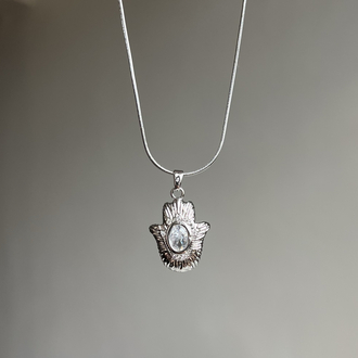 Çelik Silver Fatma Ana Eli Kolye