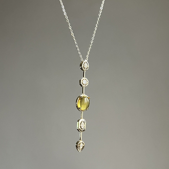Sarı Taşlı Gold Element Kolye