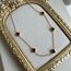 Gold Bordo Yonca Kolye