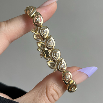 Gold Taşlı Damla Bileklik