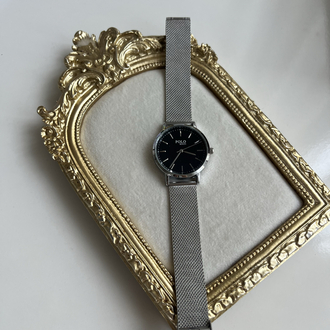 Silver İçi Siyah Polo Saat