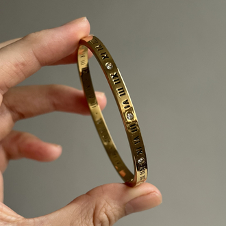 Roma Rakamlı Gold Kelepçe