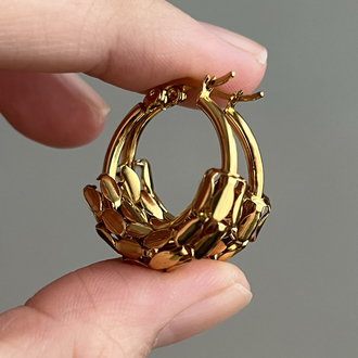 Çelik Gold Halka Küpe