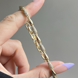 Gold Taşlı Damla Bileklik