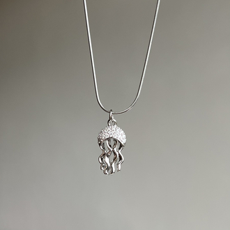 Çelik Silver Jellyfish Kolye