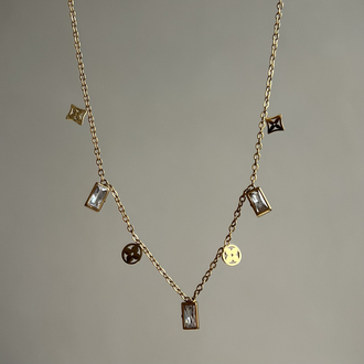 Çelik Gold Taşlı Kolye