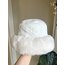 Yargıcı model peluş bucket şapka- Beyaz