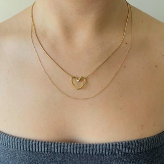 Minimal Kalpli Gold Çelik Kolye