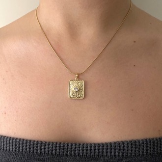 Antik Model Güneş Detaylı Çelik Kolye