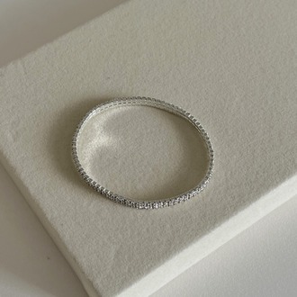 Çift Şeritli Silver Taşlı Bileklik
