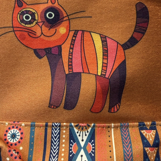 Kedi figürlü retro çanta