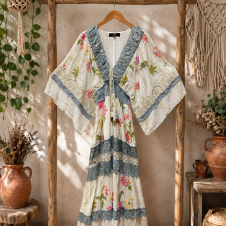 İthal tasarım handmade otantik elbise