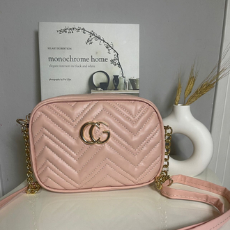 Pudra Pembe Zigzag Kapitone Omuz Çantası – GG Model (200₺)