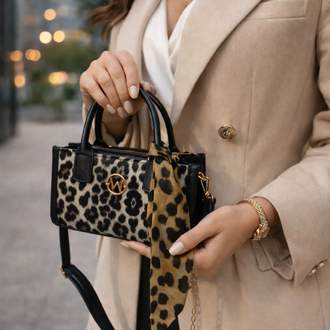 Leona Mini Leopar El & Omuz Çantası